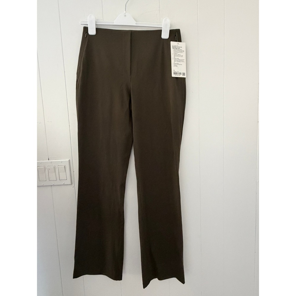 Lululemon Smooth-Fit Pull-On High-Rise Pant Slim Flare Olive DKOV LW5EGSS 10